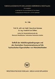 Cover von Einfluß der Abkühlungsbedingungen und der chemischen Zusammensetzung auf die hydraulischen Eigenschaften von Hämatitschlacken
