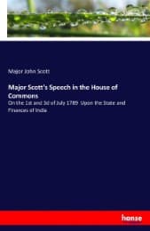 Cover von Major Scott's Speech in the House of Commons