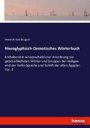 Cover von Hieroglyphisch-Demotisches Wörterbuch