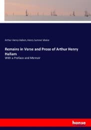 Cover von Remains in Verse and Prose of Arthur Henry Hallam