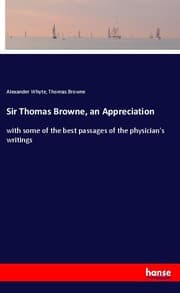 Cover von Sir Thomas Browne, an Appreciation