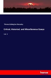 Cover von Critical, Historical, and Miscellaneous Essays