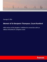 Cover von Memoir of Sir Benjamin Thompson, Count Rumford