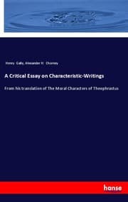 Cover von A Critical Essay on Characteristic-Writings