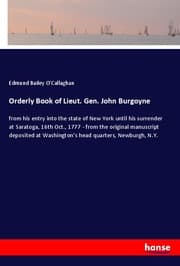 Cover von Orderly Book of Lieut. Gen. John Burgoyne