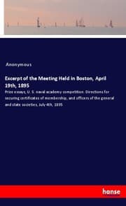 Cover von Excerpt of the Meeting Held in Boston, April 19th, 1895