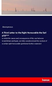 Cover von A Third Letter to the Right Honourable the Earl of B