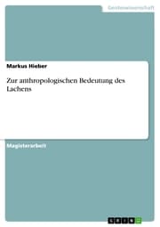 Cover von Zur anthropologischen Bedeutung des Lachens