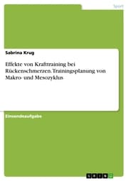 Cover von Effekte von Krafttraining bei Rückenschmerzen. Trainingsplanung von Makro- und Mesozyklus