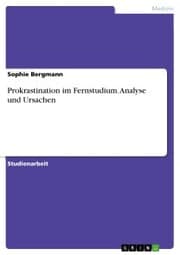 Cover von Prokrastination im Fernstudium. Analyse und Ursachen