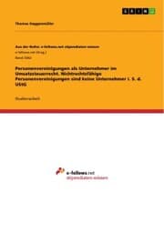 Cover von Personenvereinigungen als Unternehmer im Umsatzsteuerrecht. Nichtrechtsfähige Personenvereinigungen sind keine Unternehmer i. S. d. UStG