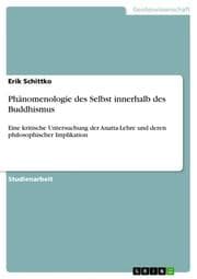 Cover von Phänomenologie des Selbst innerhalb des Buddhismus