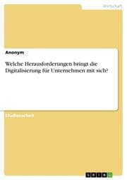 Cover von Welche Herausforderungen bringt die Digitalisierung für Unternehmen mit sich?
