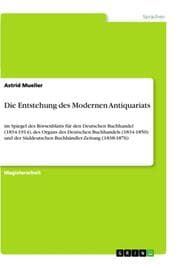 Cover von Die Entstehung des Modernen Antiquariats