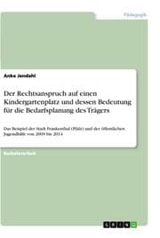 Cover von Der Rechtsanspruch auf einen Kindergartenplatz und dessen Bedeutung für die Bedarfsplanung des Trägers