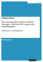 Cover von Wie unterschiedlich schüren etablierte Zeitungen - BILD und FAZ - Angst in der Flüchtlingskrise?