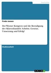Cover von Der Wiener Kongress und die Beendigung des Sklavenhandels. Schritte, Gesetze, Umsetzung und Erfolg?