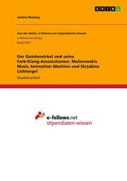 Cover von Der Quintenzirkel und seine Farb-Klang-Assoziationen. Malinowskis Music Animation Machine und Skrjabins Lichtorgel