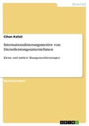 Cover von Internationalisierungsmotive von Dienstleistungsunternehmen