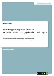 Cover von Schulbegleitung für Kinder im Grundschulalter mit psychischen Störungen