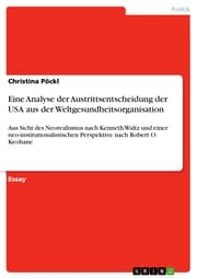 Cover von Eine Analyse der Austrittsentscheidung der USA aus der Weltgesundheitsorganisation