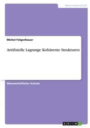 Cover von Artifizielle Lagrange Kohärente Strukturen