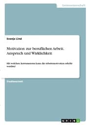 Cover von Motivation zur beruflichen Arbeit. Anspruch und Wirklichkeit
