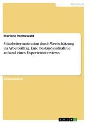 Cover von Mitarbeitermotivation durch Wertschätzung im Arbeitsalltag. Eine Bestandsaufnahme anhand eines Experteninterviews