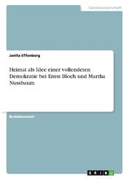 Cover von Heimat als Idee einer vollendeten Demokratie bei Ernst Bloch und Martha Nussbaum