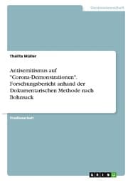 Cover von Antisemitismus auf 'Corona-Demonstrationen'. Forschungsbericht anhand der Dokumentarischen Methode nach Bohnsack