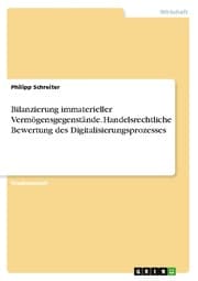 Cover von Bilanzierung immaterieller Vermögensgegenstände. Handelsrechtliche Bewertung des Digitalisierungsprozesses