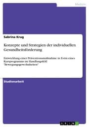 Cover von Konzepte und Strategien der individuellen Gesundheitsförderung