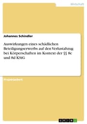 Cover von Auswirkungen eines schädlichen Beteiligungserwerbs auf den Verlustabzug bei Körperschaften im Kontext der §§ 8c und 8d KStG