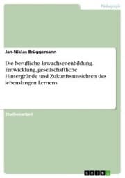 Cover von Die berufliche Erwachsenenbildung. Entwicklung, gesellschaftliche Hintergründe und Zukunftsaussichten des lebenslangen Lernens
