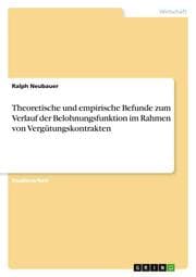 Cover von Theoretische und empirische Befunde zum Verlauf der Belohnungsfunktion im Rahmen von Vergütungskontrakten