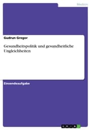Cover von Gesundheitspolitik und gesundheitliche Ungleichheiten