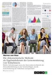 Cover von Die dokumentarische Methode als Ergebnislieferant der Lernorientierung von Teilnehmern
