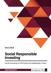 Cover von Social Responsible Investing und die Anwendung von ESG-Faktoren bei Kapitalanlagen in Aktien