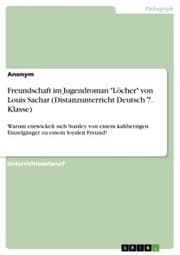Cover von Freundschaft im Jugendroman 'Löcher' von Louis Sachar (Distanzunterricht Deutsch 7. Klasse)