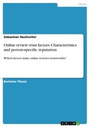 Cover von Online review trust factors. Characteristics and person-specific reputation