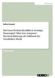 Cover von Der Vater-Tochter-Konflikt in Lessings Trauerspiel 'Miss Sara Sampson'. Emotionalisierung als Schlüssel der väterlichen Macht
