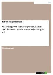 Cover von Gründung von Personengesellschaften. Welche steuerlichen Besonderheiten gibt es?