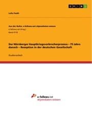 Cover von Der Nürnberger Hauptkriegsverbrecherprozess - 75 Jahre danach - Rezeption in der deutschen Gesellschaft