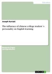 Cover von The influence of chinese college student's personality on English learning