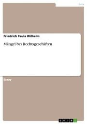 Cover von Mängel bei Rechtsgeschäften