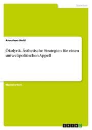 Cover von Ökolyrik. Ästhetische Strategien für einen umweltpolitischen Appell