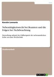 Cover von Nebentätigkeitsrecht bei Beamten und die Folgen bei Nichtbeachtung