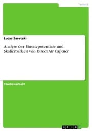 Cover von Analyse der Einsatzpotentiale und Skalierbarkeit von Direct Air Captuer