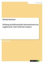 Cover von Prüfung nichtfinanzieller Informationen im Lagebericht. Eine kritische Analyse