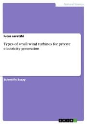 Cover von Types of small wind turbines for private electricity generation